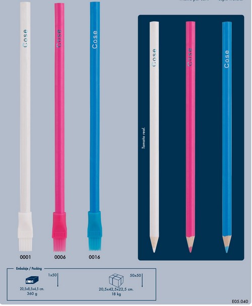 Marking Pencils 17,5 cm with brush, White